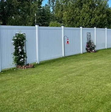 White vinyl privacy fence project